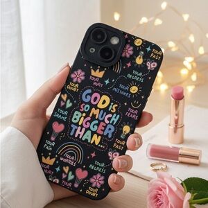 Inspirational Black Phone Case with Colorful Design